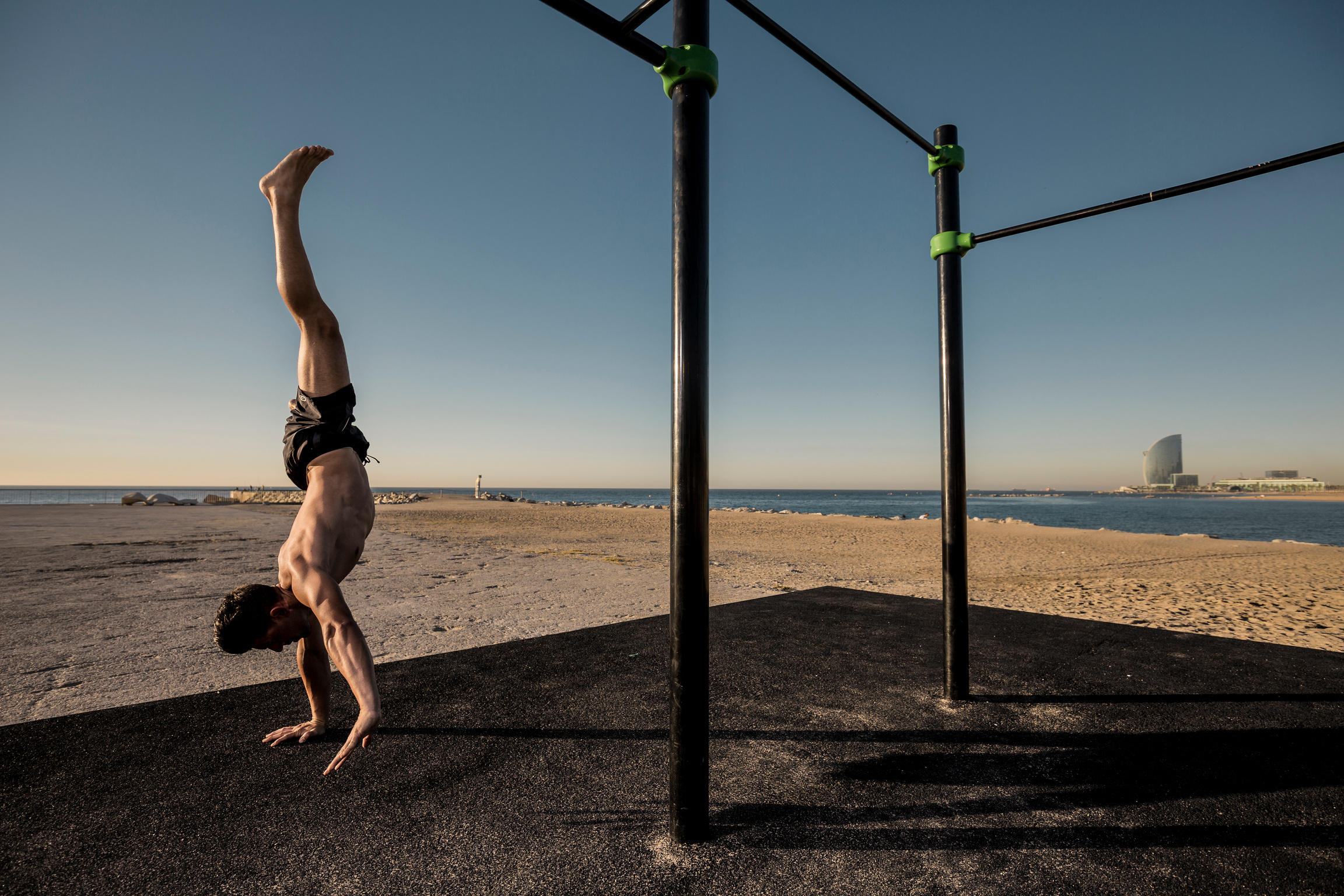 Headstand and calisthenics